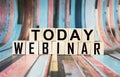 today webinar , the text is written on wooden cubes and a colored background.