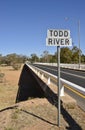 Todd River Sign Near Bridge, Alice Springs.
