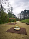 Toddler Age Children Empty Playground Carousel Royalty Free Stock Photo