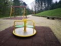 Toddler Age Children Empty Playground Carousel Royalty Free Stock Photo