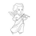 Toddler angel making music playing violin