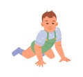 Toddler baby boy crawling on floor