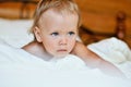 Toddler in bed Royalty Free Stock Photo