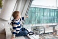 Toddler boy at the airport Royalty Free Stock Photo