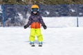 Toddler Boy Dressed Warmly & in Good Safety Gear Ready to go Ski Royalty Free Stock Photo