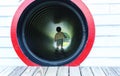 Toddler boy playing at a playground Royalty Free Stock Photo