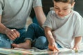 Toddler boy pointing with finger at Royalty Free Stock Photo