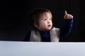 Toddler boy pointing at something Royalty Free Stock Photo