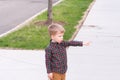 Toddler boy pointing to something Royalty Free Stock Photo