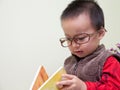 Toddler Boy Reading Book Royalty Free Stock Photo