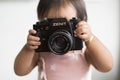 Toddler with camera