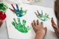 Toddler child hand painting