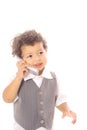 Toddler child talking on cellphone Royalty Free Stock Photo