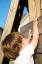 Toddler climbing Royalty Free Stock Photo