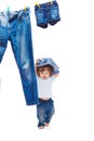 Toddler with denim clothes