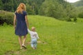 Toddler discovering nature Royalty Free Stock Photo