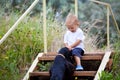 Toddler and dog Royalty Free Stock Photo