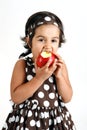 Toddler eating apple Royalty Free Stock Photo