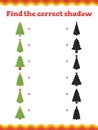 Toddler education games. Preschool or kindergarten Christmas worksheet.