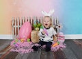 Toddler girl being silly at easter Royalty Free Stock Photo