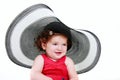 Toddler girl in big hat Royalty Free Stock Photo