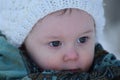 Toddler girl with bright blue eyes Royalty Free Stock Photo