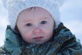 Toddler girl with bright blue eyes Royalty Free Stock Photo