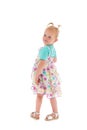 Toddler girl dancing in summer dress Royalty Free Stock Photo