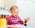 Toddler Girl Drawing Royalty Free Stock Photo