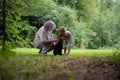 Toddler girl kissing her labrador puppy Royalty Free Stock Photo