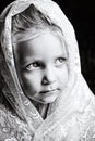 Toddler girl in white lace