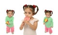 Toddler holding a lollipop wit Royalty Free Stock Photo