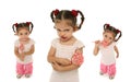 Toddler holding a lollypop wit Royalty Free Stock Photo