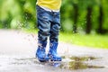 Toddler jumping in pool of water Royalty Free Stock Photo