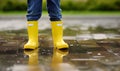 Toddler jumping in pool of water at the summer or autumn day Royalty Free Stock Photo