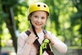 Toddler kindergarten. Little girl playing on the playground. Carefree childhood. Climber child. Hike and kids concept