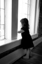 Toddler Looking Out the Window Royalty Free Stock Photo