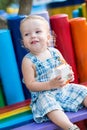 Toddler lovely drinking juice Royalty Free Stock Photo