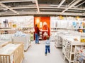 Toddler Pointing at Accessories in IKEA Royalty Free Stock Photo