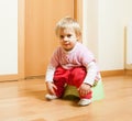 Toddler on potty at home