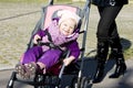 Toddler in pram Royalty Free Stock Photo