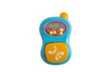 Toddler toy cell phone shape with rattles on screen Royalty Free Stock Photo