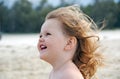 Toddler in the wind Royalty Free Stock Photo