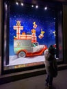 Toddler's Delight: Admiring Louis Vuitton Showcase and Christmas Car