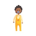 Toddler In Yellow Clothing With Dummy In Mouth Standing,Part Of Family Members Series