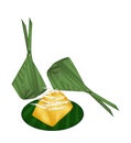 Toddy Palm Cake Wrap with Banana Leaves