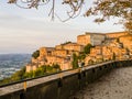 Todi during the autumn season, typical mediaeval village over Umbrian valley, central Italy Royalty Free Stock Photo