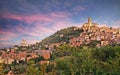 Todi, Perugia, Umbria, Italy: landscape at dawn of the medieval Royalty Free Stock Photo