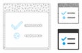 Todo Items Calendar Page Vector Mesh Network Model and Triangle Mosaic Icon