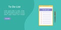Todo list on clipboard with pen green web template